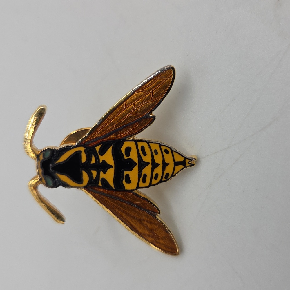 Gold and Blue Insect Brooch Set - Picture 4 of 4
